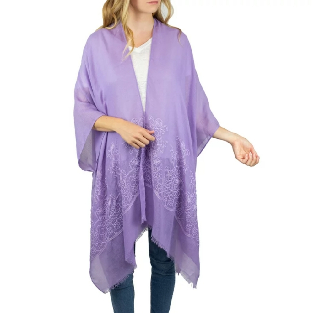 Dreamy Embroidered Open-Front Layering duster